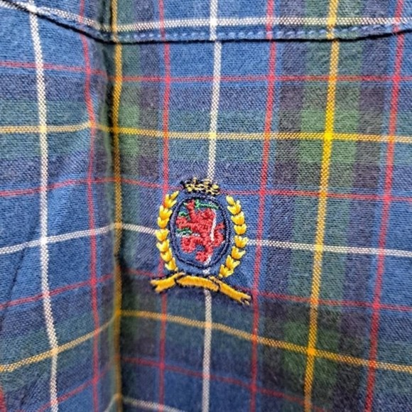 Tommy Hilfiger Plaid Shirt with Embroidered Logo 100% Cotton‎ - Picture 2 of 3